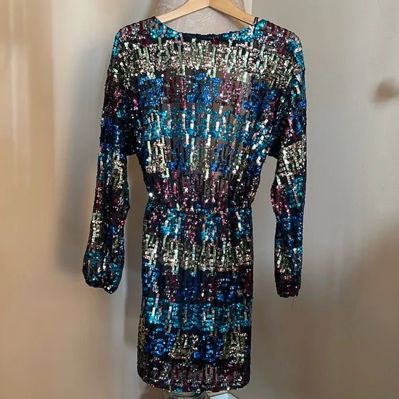 Zara Multicolor Sequence Dress Size Small - Picture 6 of 17